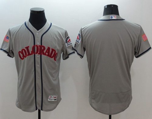 Rockies Blank Grey Fashion Stars & Stripes Flexbase Authentic Stitched MLB Jersey Rockies Blank Grey Fashion Stars & Stripes Flexbase Authentic Stitched MLB Jersey