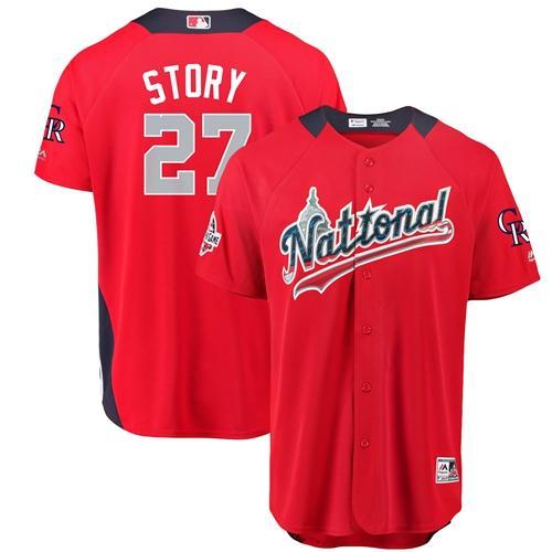 Rockies #27 Trevor Story Red 2018 All-Star National League Stitched MLB Jersey Rockies #27 Trevor Story Red 2018 All-Star National League Stitched MLB Jersey