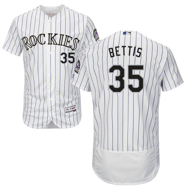 Rockies #35 Chad Bettis White Strip Flexbase Authentic Collection Stitched MLB Jersey Rockies #35 Chad Bettis White Strip Flexbase Authentic Collection Stitched MLB Jersey