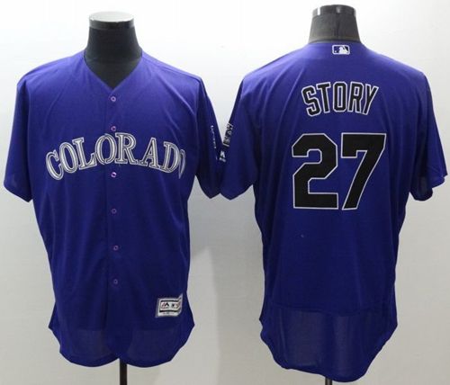 Rockies #27 Trevor Story Purple Flexbase Authentic Collection Stitched MLB Jersey Rockies #27 Trevor Story Purple Flexbase Authentic Collection Stitched MLB Jersey