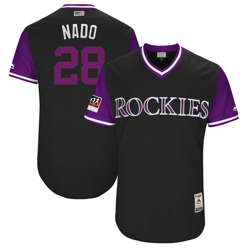 Rockies #28 Nolan Arenado Black "Nado" Players Weekend Authentic Stitched MLB Jersey Rockies #28 Nolan Arenado Black "Nado" Players Weekend Authentic Stitched MLB Jersey