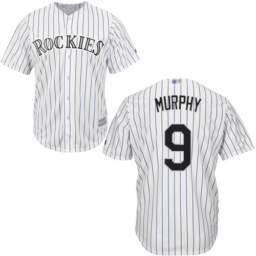 Rockies #9 Daniel Murphy White Strip New Cool Base Stitched MLB Jersey Rockies #9 Daniel Murphy White Strip New Cool Base Stitched MLB Jersey