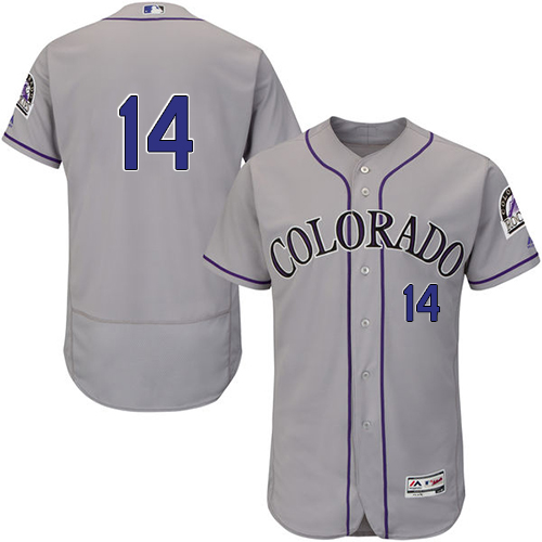 Rockies #14 Tony Wolters Grey Flexbase Authentic Collection Stitched MLB Jersey Rockies #14 Tony Wolters Grey Flexbase Authentic Collection Stitched MLB Jersey