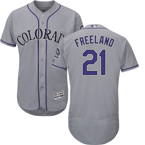 Rockies #21 Kyle Freeland Grey Flexbase Authentic Collection Stitched MLB Jersey Rockies #21 Kyle Freeland Grey Flexbase Authentic Collection Stitched MLB Jersey