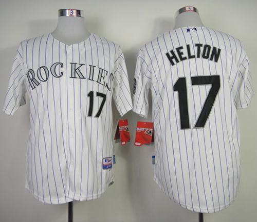 Rockies #17 Todd Helton White Strip Cool Base Stitched MLB Jersey Rockies #17 Todd Helton White Strip Cool Base Stitched MLB Jersey