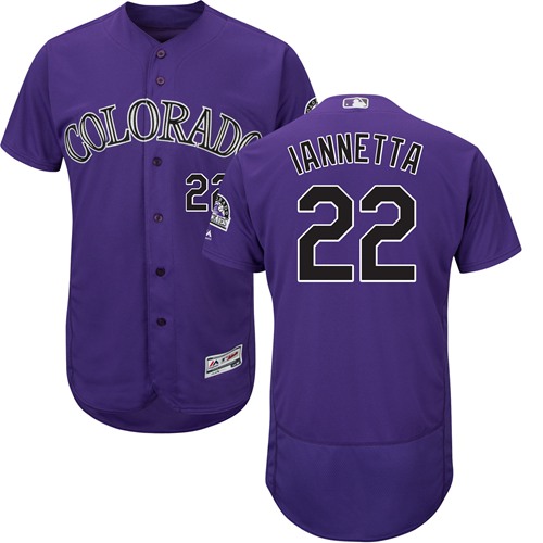 Rockies #22 Chris Iannetta Purple Flexbase Authentic Collection Stitched MLB Jersey Rockies #22 Chris Iannetta Purple Flexbase Authentic Collection Stitched MLB Jersey