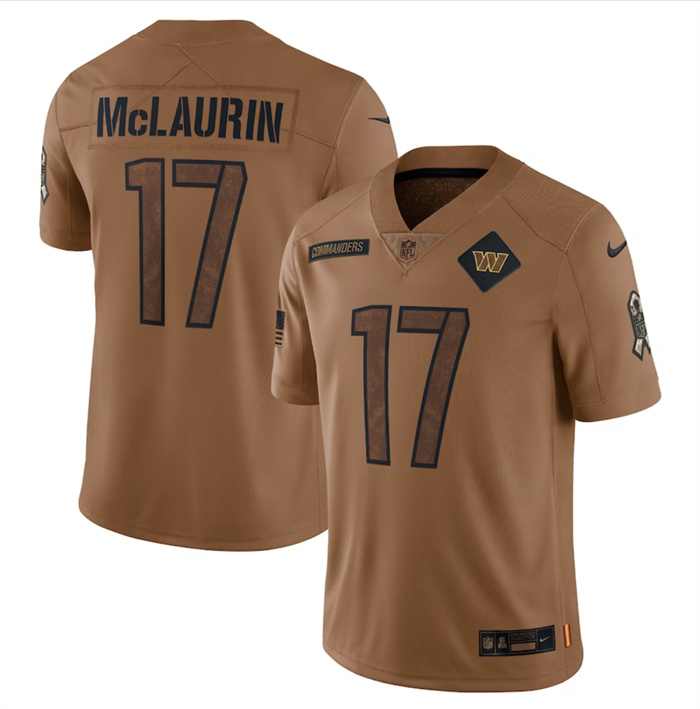 Men's Washington Commanders #17 Terry McLaurin 2023 Brown Salute To Service Limited Football Jersey Men's Washington Commanders #17 Terry McLaurin 2023 Brown Salute To Service Limited Football Jersey