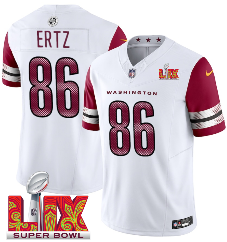 Men's Washington Commanders #86 Zach Ertz White F.U.S.E. 24/25 Super Bowl LIX Vapor Untouchable Limited Stitched Football Jersey Men's Washington Commanders #86 Zach Ertz White F.U.S.E. 24/25 Super Bowl LIX Vapor Untouchable Limited Stitched Football Jersey