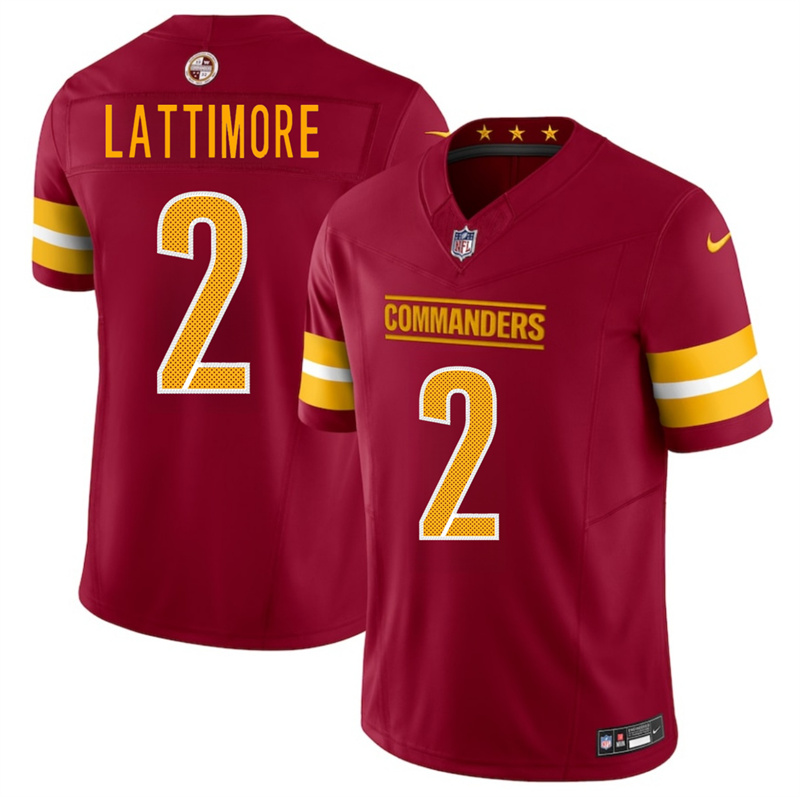 Men's Washington Commanders #2 Marshon Lattimore Burgundy 2025 F.U.S.E. Vapor Limited Stitched Football Jersey Men's Washington Commanders #2 Marshon Lattimore Burgundy 2025 F.U.S.E. Vapor Limited Stitched Football Jersey