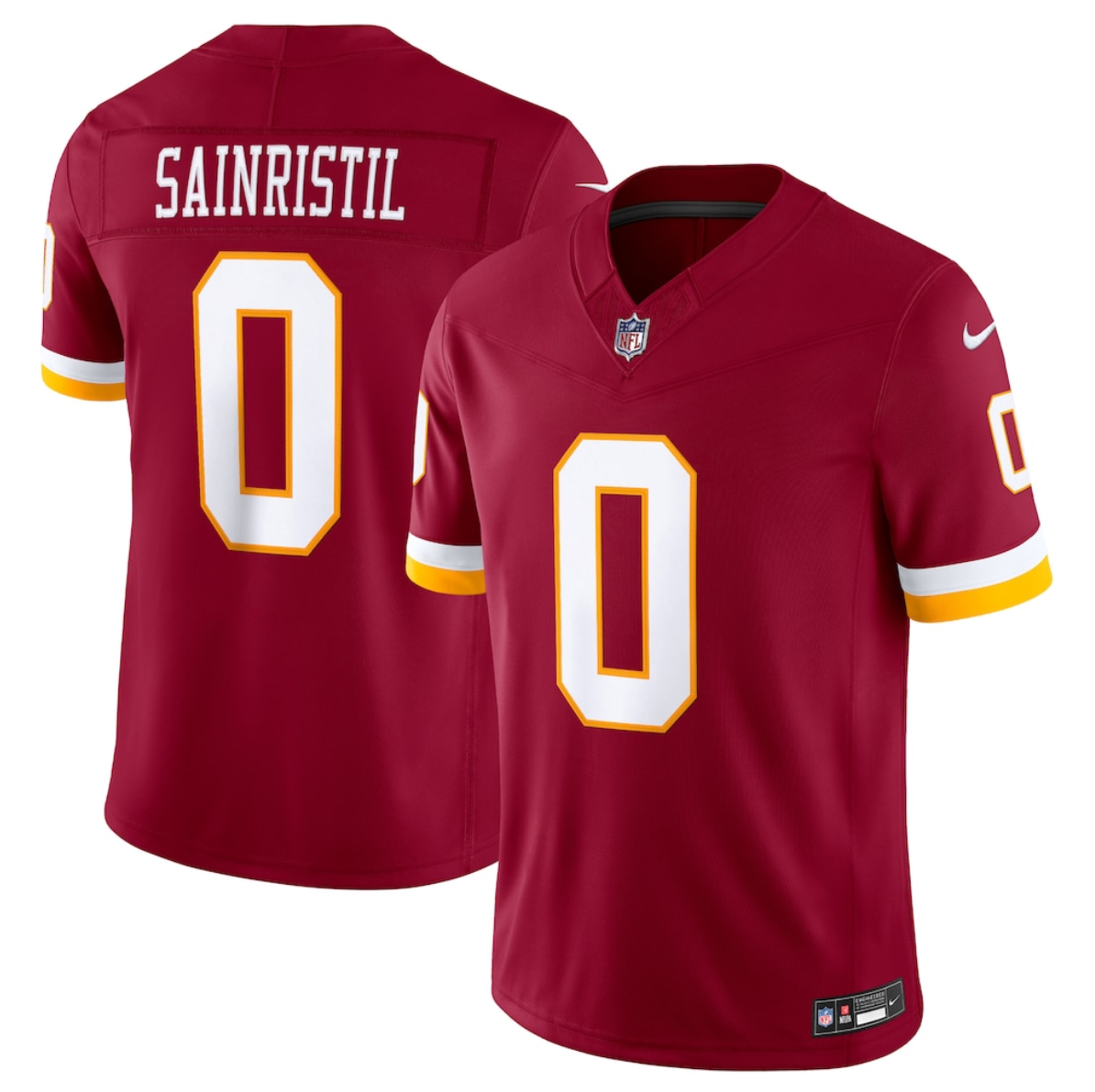 Men's Washington Commanders #0 Mike Sainristil Burgundy 2026 F.U.S.E. Vapor Limited Stitched Football Jersey