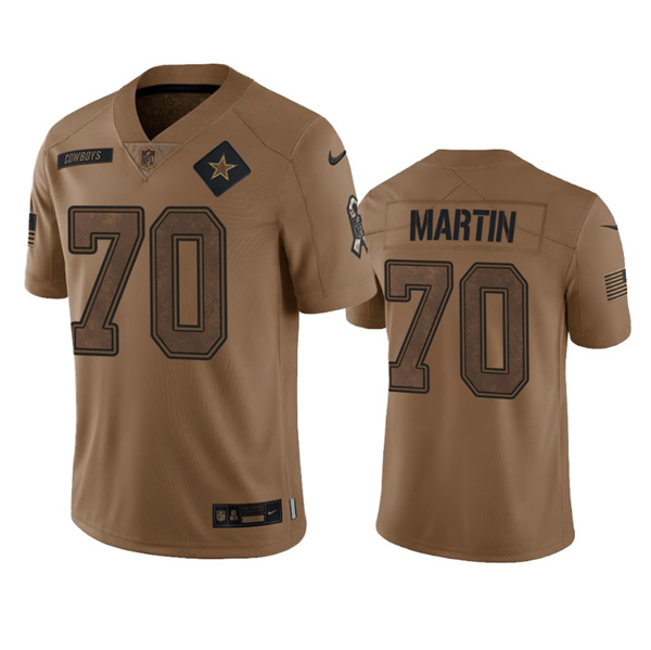 Men's Dallas Cowboys #70 Zack Martin 2023 Brown Salute To Service Limited Stitched Football Jersey Men's Dallas Cowboys #70 Zack Martin 2023 Brown Salute To Service Limited Stitched Football Jersey