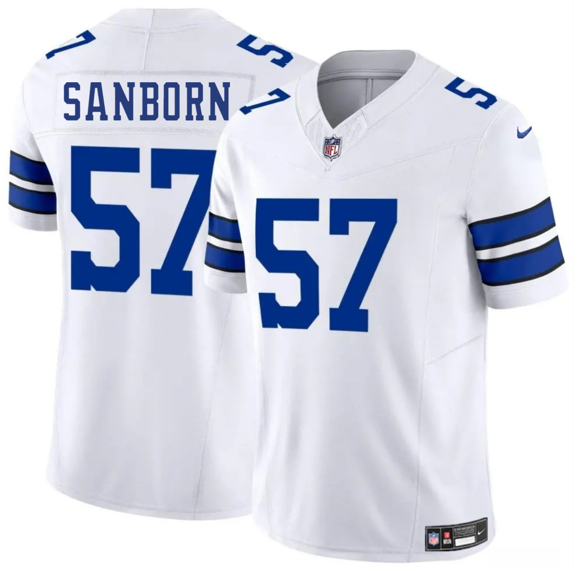 Men's Dallas Cowboys #57 Jack Sanborn White 2025 F.U.S.E Vapor Untouchable Limited Stitched Football Jersey Men's Dallas Cowboys #57 Jack Sanborn White 2025 F.U.S.E Vapor Untouchable Limited Stitched Football Jersey