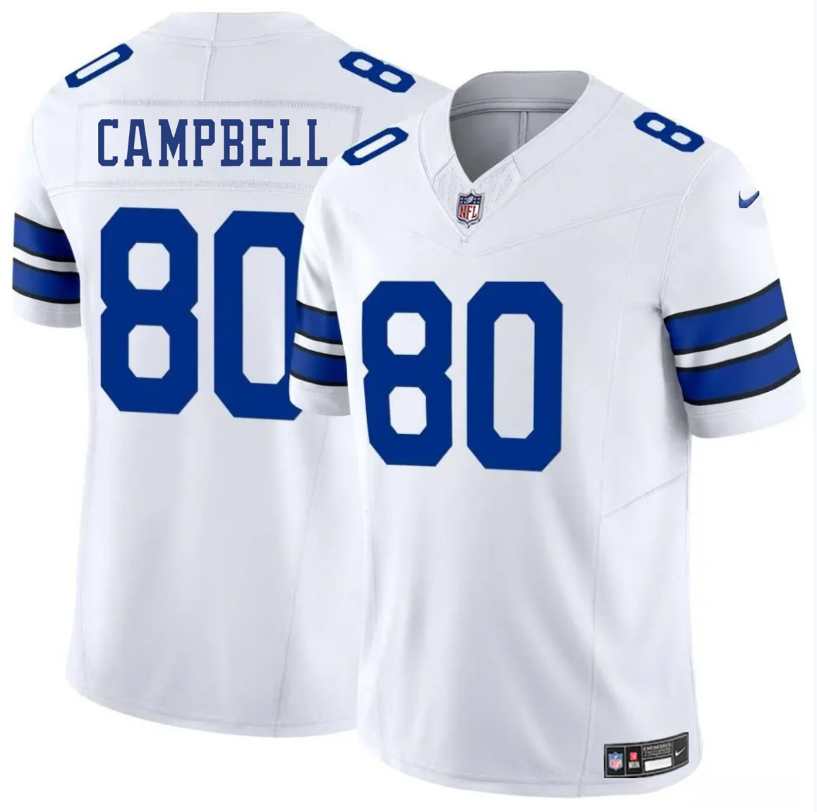 Men's Dallas Cowboys #80 Parris Campbell White 2025 F.U.S.E Vapor Untouchable Limited Stitched Football Jersey Men's Dallas Cowboys #80 Parris Campbell White 2025 F.U.S.E Vapor Untouchable Limited Stitched Football Jersey