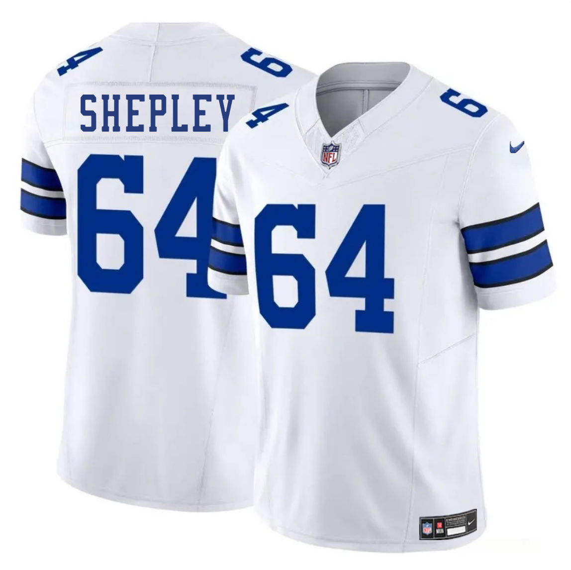 Men's Dallas Cowboys #64 Dakoda Shepleyss White 2025 F.U.S.E Vapor Untouchable Limited Stitched Football Jersey Men's Dallas Cowboys #64 Dakoda Shepleyss White 2025 F.U.S.E Vapor Untouchable Limited Stitched Football Jersey