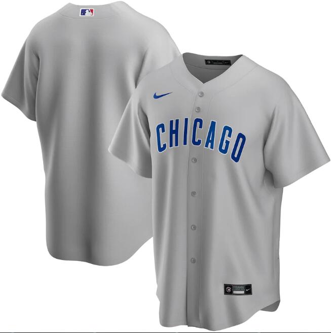 Men's Chicago Cubs Blank Grey MLB Cool Base Stitched Jersey Men's Chicago Cubs Blank Grey MLB Cool Base Stitched Jersey