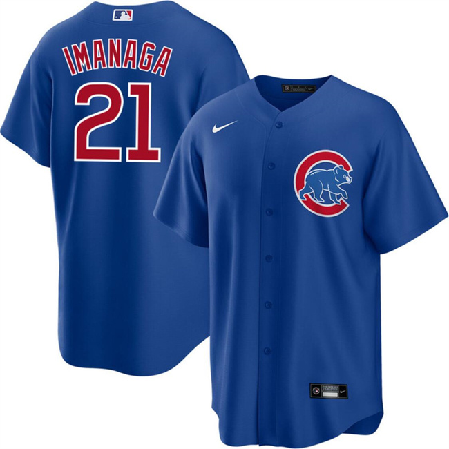Men's Chicago Cubs #21 Shōta Imanaga Blue Cool Base Stitched Baseball Jersey Men's Chicago Cubs #21 Shōta Imanaga Blue Cool Base Stitched Baseball Jersey