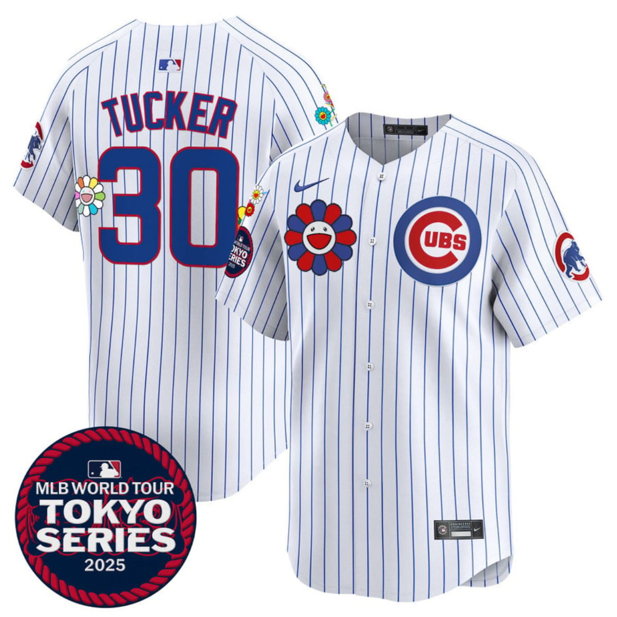 Men's Chicago Cubs #30 Kyle Tucker White 2025 Tokyo Series Limited Stitched Baseball Jersey Men's Chicago Cubs #30 Kyle Tucker White 2025 Tokyo Series Limited Stitched Baseball Jersey