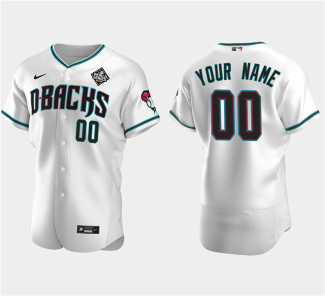 Men's Arizona Diamondbacks Customized White 2023 World Series Flex Base Jersey Men's Arizona Diamondbacks Customized White 2023 World Series Flex Base Jersey