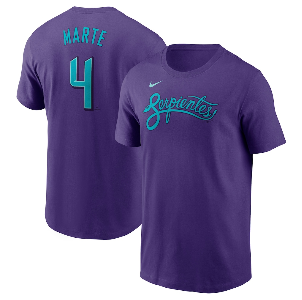 Men's Arizona Diamondbacks #4 Ketel Marte Purple 2025 City Connect Name & Number T-Shirt Men's Arizona Diamondbacks #4 Ketel Marte Purple 2025 City Connect Name & Number T-Shirt