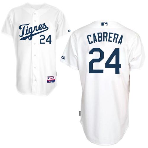 Tigers #24 Miguel Cabrera White Home"Los Tigres" Stitched MLB Jersey Tigers #24 Miguel Cabrera White Home"Los Tigres" Stitched MLB Jersey