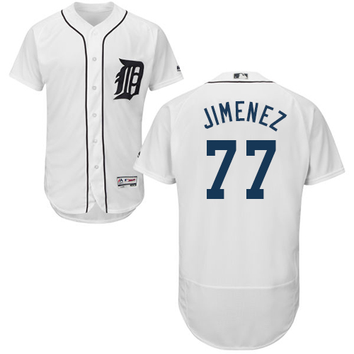 Tigers #77 Joe Jimenez White Flexbase Authentic Collection Stitched MLB Jersey Tigers #77 Joe Jimenez White Flexbase Authentic Collection Stitched MLB Jersey