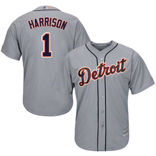 Tigers #1 Josh Harrison Grey New Cool Base Stitched MLB Jersey Tigers #1 Josh Harrison Grey New Cool Base Stitched MLB Jersey