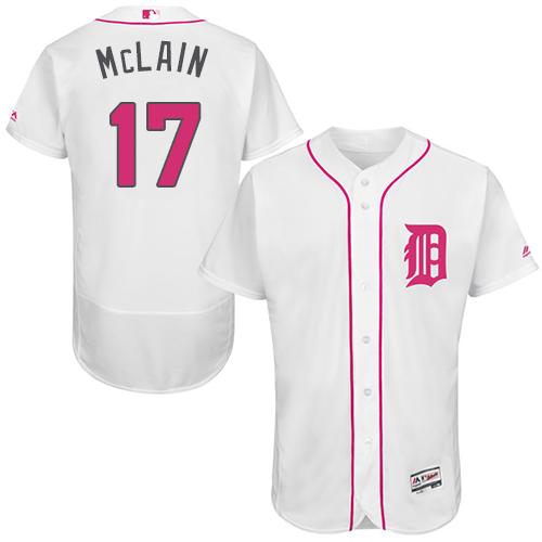 Tigers #17 Denny McLain White Flexbase Authentic Collection Mother's Day Stitched MLB Jersey Tigers #17 Denny McLain White Flexbase Authentic Collection Mother's Day Stitched MLB Jersey