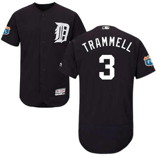 Tigers #3 Alan Trammell Navy Blue Flexbase Authentic Collection Stitched MLB Jersey Tigers #3 Alan Trammell Navy Blue Flexbase Authentic Collection Stitched MLB Jersey