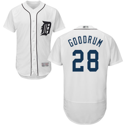 Tigers #28 Niko Goodrum White Flexbase Authentic Collection Stitched MLB Jersey Tigers #28 Niko Goodrum White Flexbase Authentic Collection Stitched MLB Jersey
