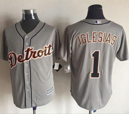 Tigers #1 Jose Iglesias Grey New Cool Base Stitched MLB Jersey Tigers #1 Jose Iglesias Grey New Cool Base Stitched MLB Jersey