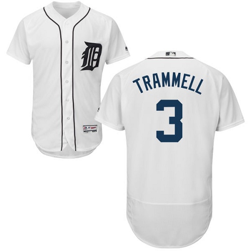 Tigers #3 Alan Trammell White Flexbase Authentic Collection Stitched MLB Jersey Tigers #3 Alan Trammell White Flexbase Authentic Collection Stitched MLB Jersey
