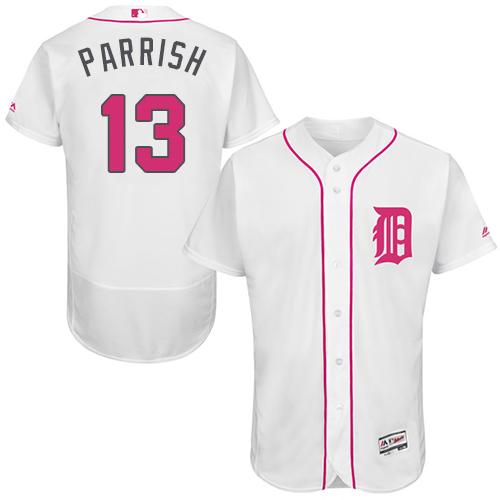 Tigers #13 Lance Parrish White Flexbase Authentic Collection Mother's Day Stitched MLB Jersey Tigers #13 Lance Parrish White Flexbase Authentic Collection Mother's Day Stitched MLB Jersey
