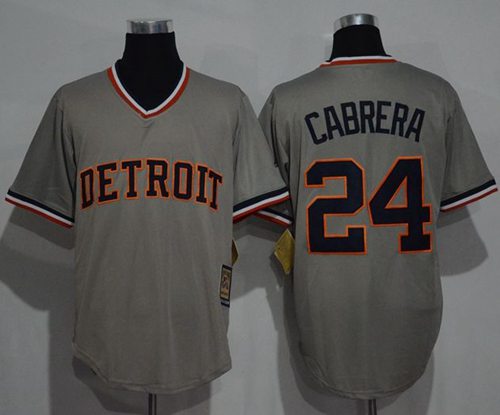 Tigers #24 Miguel Cabrera Grey Cooperstown Throwback Stitched MLB Jersey Tigers #24 Miguel Cabrera Grey Cooperstown Throwback Stitched MLB Jersey