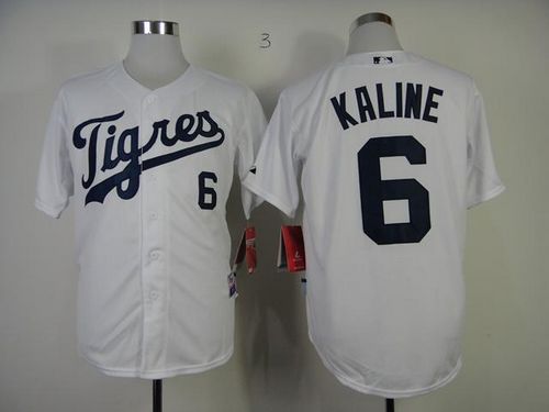 Tigers #6 Al Kaline White "Los Tigres" Stitched MLB Jersey Tigers #6 Al Kaline White "Los Tigres" Stitched MLB Jersey