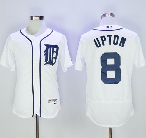 Tigers #8 Justin Upton White Flexbase Authentic Collection Stitched MLB Jersey Tigers #8 Justin Upton White Flexbase Authentic Collection Stitched MLB Jersey
