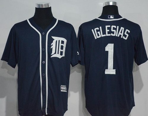 Tigers #1 Jose Iglesias Navy Blue New Cool Base Stitched MLB Jersey Tigers #1 Jose Iglesias Navy Blue New Cool Base Stitched MLB Jersey