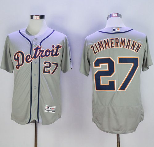 Tigers #27 Jordan Zimmermann Grey Flexbase Authentic Collection Stitched MLB Jersey Tigers #27 Jordan Zimmermann Grey Flexbase Authentic Collection Stitched MLB Jersey