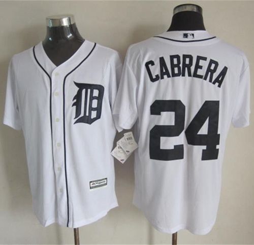 Tigers #24 Miguel Cabrera White New Cool Base Stitched MLB Jersey Tigers #24 Miguel Cabrera White New Cool Base Stitched MLB Jersey