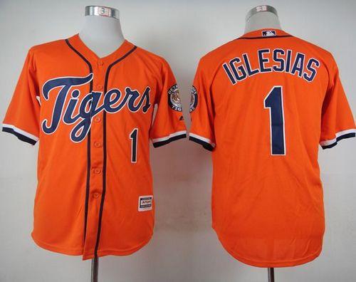 Tigers #1 Jose Iglesias Orange Cool Base Stitched MLB Jersey Tigers #1 Jose Iglesias Orange Cool Base Stitched MLB Jersey
