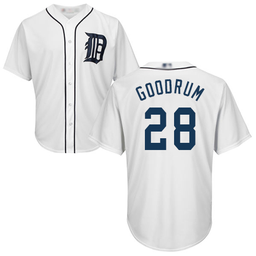 Tigers #28 Niko Goodrum White New Cool Base Stitched MLB Jersey Tigers #28 Niko Goodrum White New Cool Base Stitched MLB Jersey