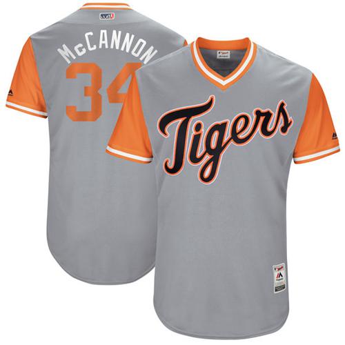 Tigers #34 James McCann Gray "McCannon" Players Weekend Authentic Stitched MLB Jersey Tigers #34 James McCann Gray "McCannon" Players Weekend Authentic Stitched MLB Jersey