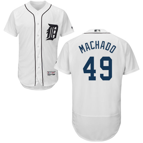 Tigers #49 Dixon Machado White Flexbase Authentic Collection Stitched MLB Jersey Tigers #49 Dixon Machado White Flexbase Authentic Collection Stitched MLB Jersey