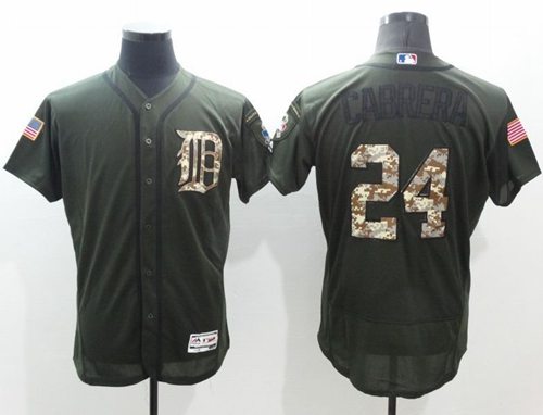 Tigers #24 Miguel Cabrera Green Flexbase Authentic Collection Salute to Service Stitched MLB Jersey Tigers #24 Miguel Cabrera Green Flexbase Authentic Collection Salute to Service Stitched MLB Jersey