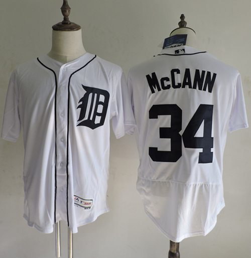 Tigers #34 James McCann White Flexbase Authentic Collection Stitched MLB Jersey Tigers #34 James McCann White Flexbase Authentic Collection Stitched MLB Jersey
