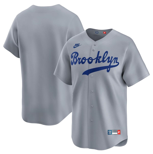 Men's Brooklyn Dodgers Blank Grey Throwback Cooperstown Collection Limited Stitched Baseball Jersey Men's Brooklyn Dodgers Blank Grey Throwback Cooperstown Collection Limited Stitched Baseball Jersey