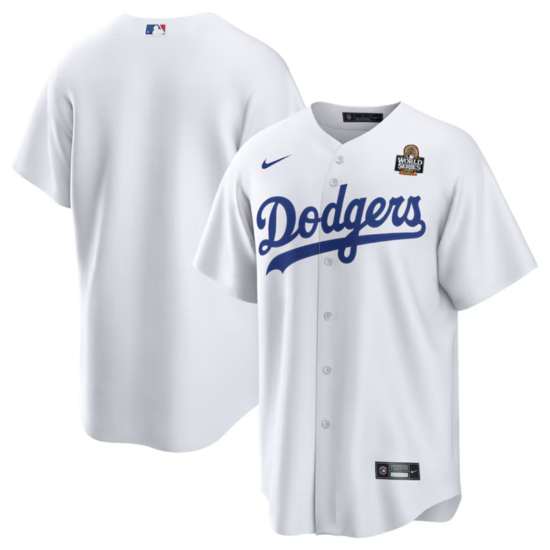 Men's Los Angeles Dodgers Blank White 2024 World Series Cool Base Stitched Baseball Jersey Men's Los Angeles Dodgers Blank White 2024 World Series Cool Base Stitched Baseball Jersey