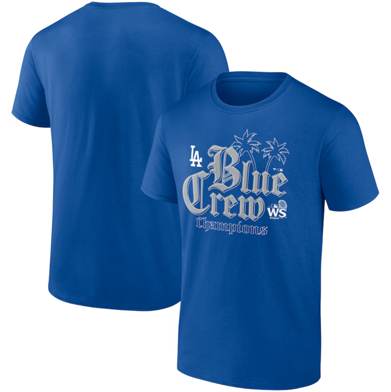 Men's Los Angeles Dodgers Royal 2024 World Series Champions Trophy Case Addition T-Shirt Men's Los Angeles Dodgers Royal 2024 World Series Champions Trophy Case Addition T-Shirt