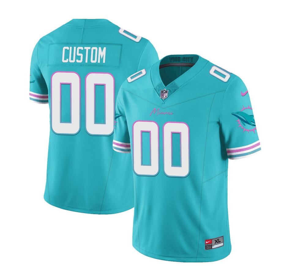 Men's Miami Dolphins Active Player Custom Aqua 2023 F.U.S.E Vapor Limited Stitched Football Jersey Men's Miami Dolphins Active Player Custom Aqua 2023 F.U.S.E Vapor Limited Stitched Football Jersey