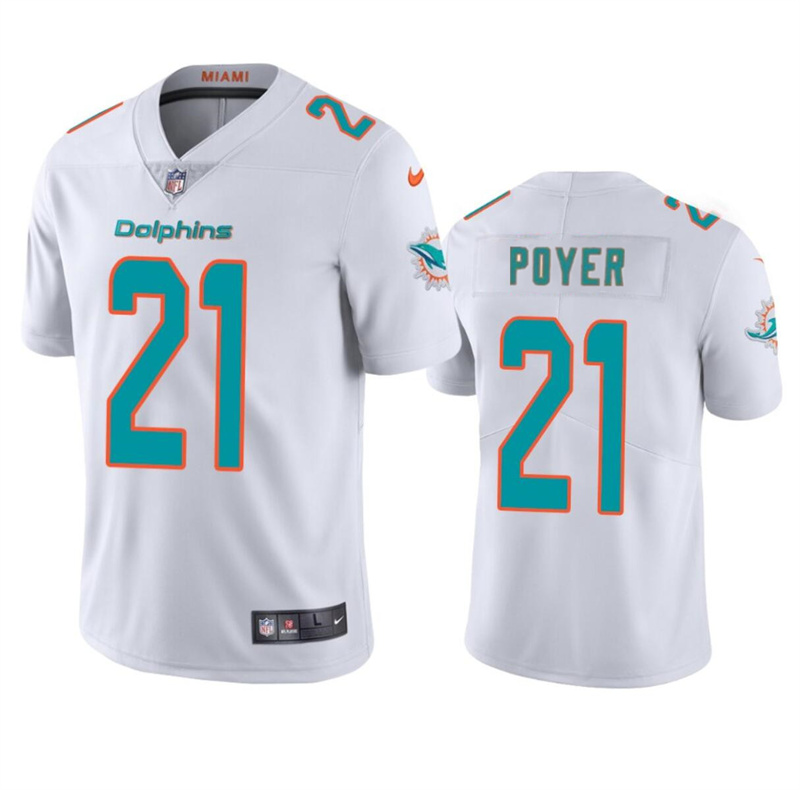 Men's Miami Dolphins #21 Jordan Poyer White Vapor Limited Stitched Football Jersey Men's Miami Dolphins #21 Jordan Poyer White Vapor Limited Stitched Football Jersey
