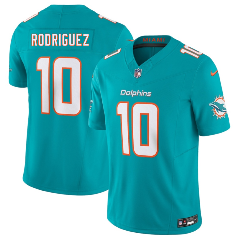 Men's Miami Dolphins #10 Jacob Rodriguez Aqua 2026 Draft F.U.S.E. Vapor Limited Stitched Football Jersey